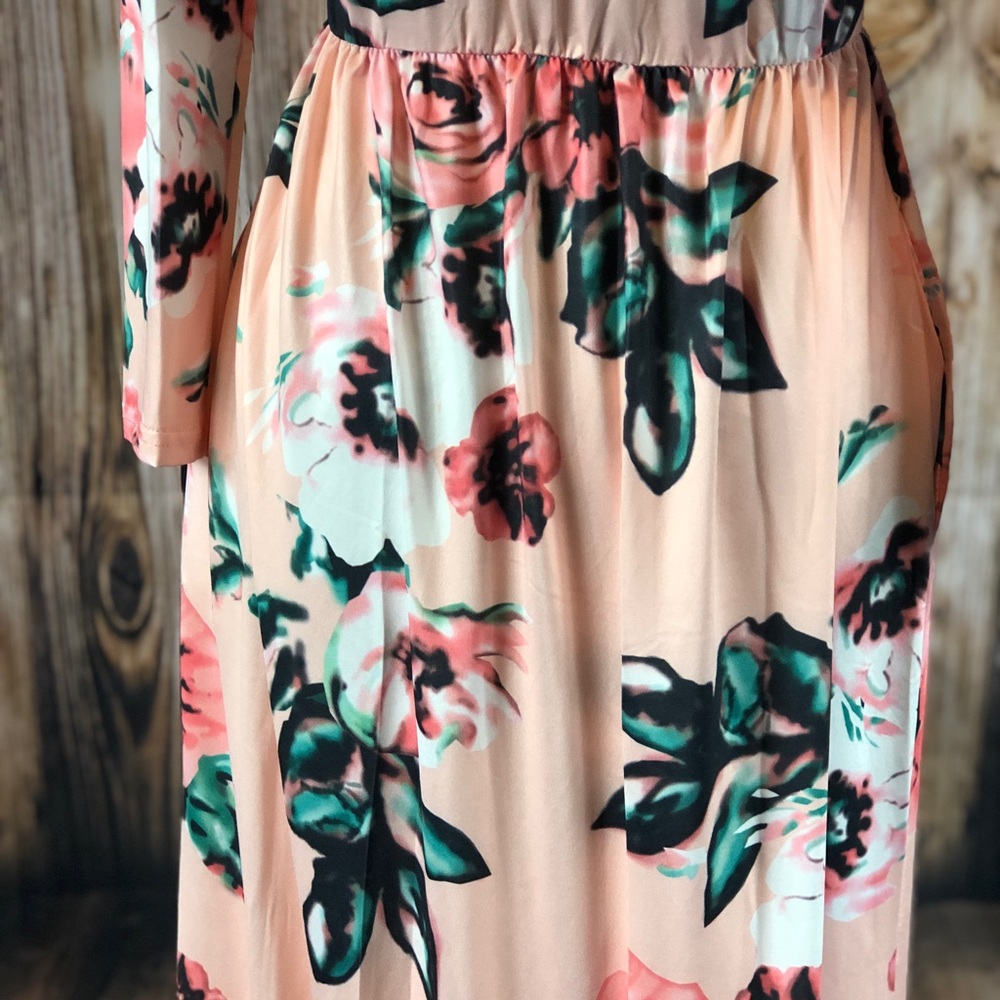 Floral Printed Pink Maxi Dress various sizes! - Picture 7 of 8